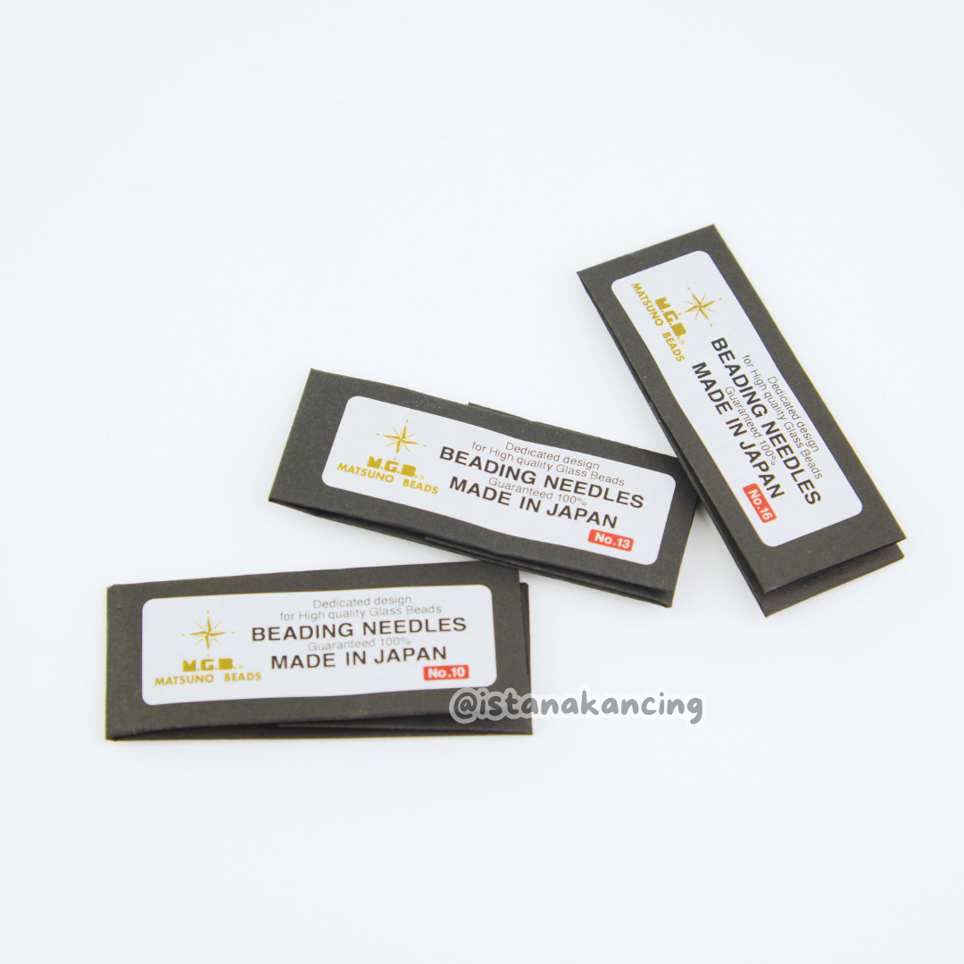 Jarum Jahit Payet Jepang MGB Matsuno Glass Beads Beading Needles No. 10, 13, 16