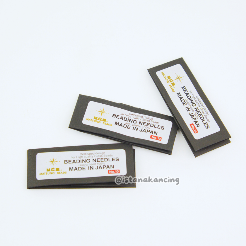 Jarum Jahit Payet Jepang MGB Matsuno Glass Beads Beading Needles No.10, 13, 16
