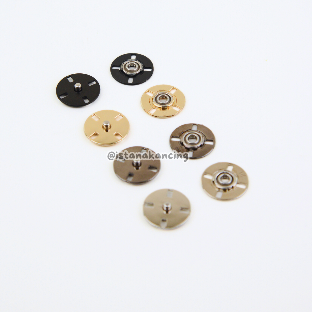 Cetet Logam Jahit Fastener Snap Button