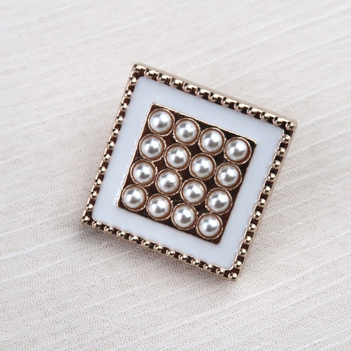 Medalion Square Kancing Pearl 20mm