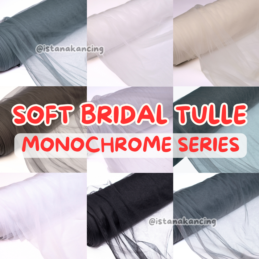 Kain Soft Tulle Lebar 150cm Monochrome Series