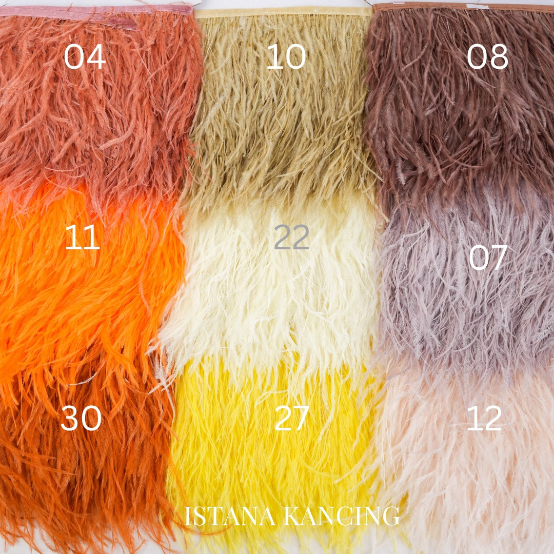 Ostrich Panjang 10-15mm Feathers – Istana Kancing