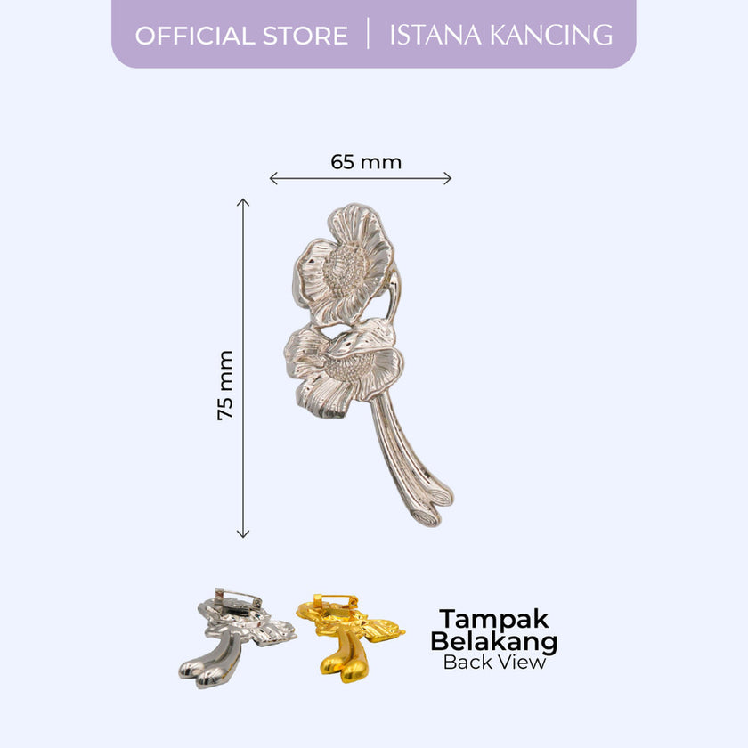 Brooch Winona | Aksesoris Pin Peniti Baju Hijab Mewah Unik Premium Pin | Istana Kancing