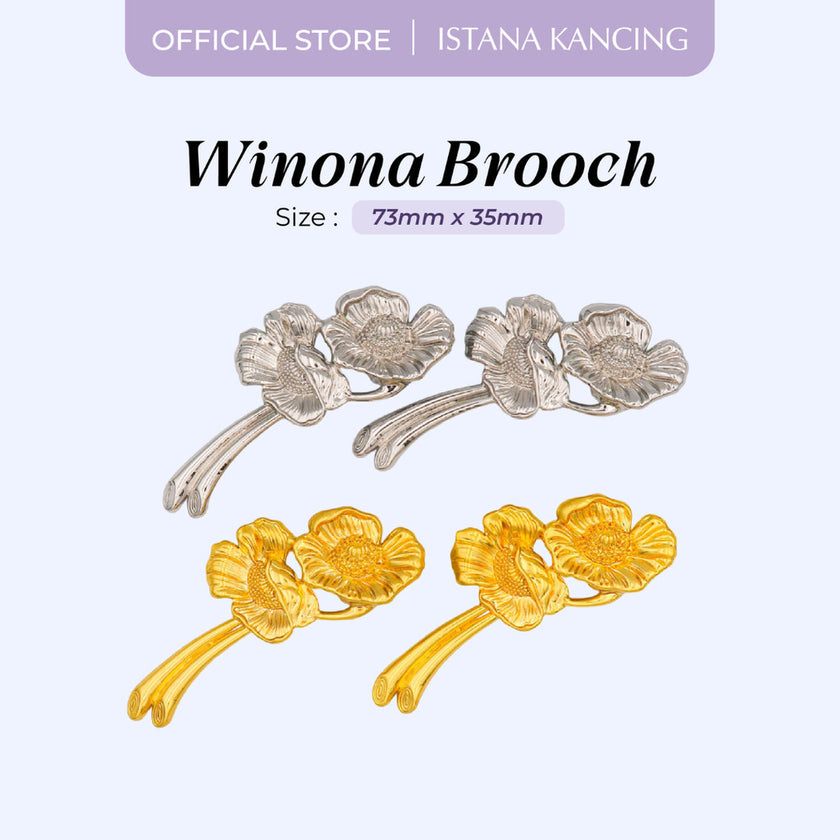 Brooch Winona | Aksesoris Pin Peniti Baju Hijab Mewah Unik Premium Pin | Istana Kancing